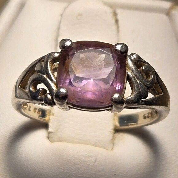 Jewelry - Filigree purple stone Vintage Sterling Silver Ring Sz 7